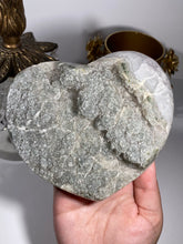 Load image into Gallery viewer, Green rainbow Amethyst with quartz heart