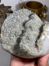 Load image into Gallery viewer, Green rainbow Amethyst with quartz heart
