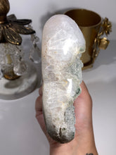 Load image into Gallery viewer, Green rainbow Amethyst with quartz heart